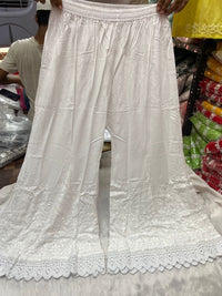 Kalidar Plazzo finest lace Handwork - chikankariofficial