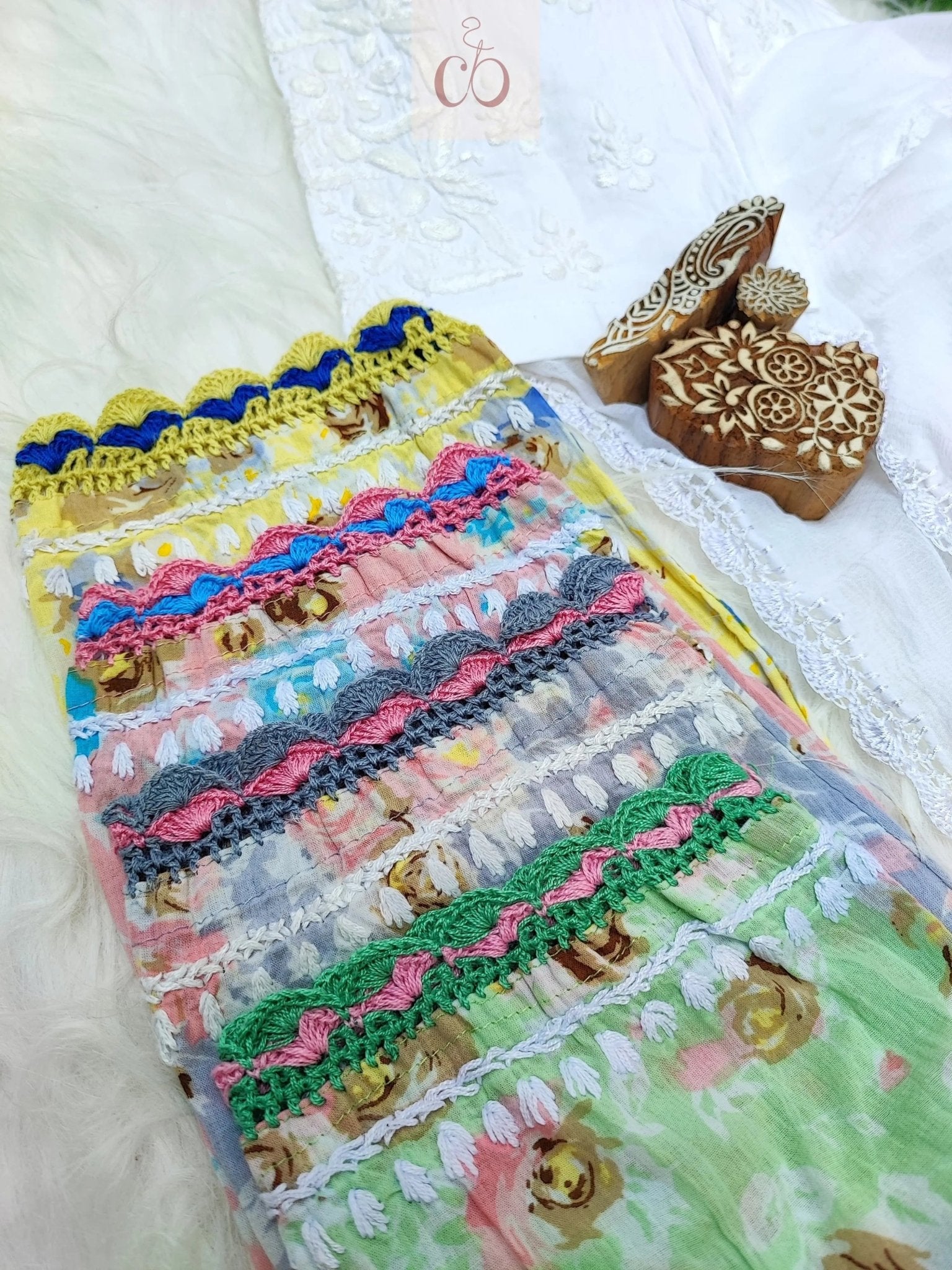 Kurashiya Daman Handcrafted Kurtis - chikankariofficial