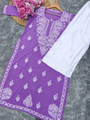 Latest Rayon Contrasting Shades Kurtis - chikankariofficial