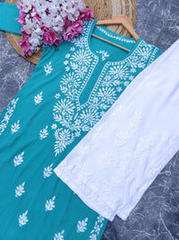 Latest Rayon Contrasting Shades Kurtis - chikankariofficial