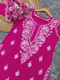 Latest Rayon Contrasting Shades Kurtis - chikankariofficial