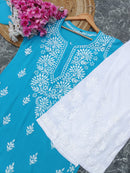 Latest Rayon Contrasting Shades Kurtis - chikankariofficial