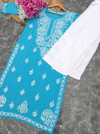 Latest Rayon Contrasting Shades Kurtis - chikankariofficial