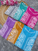 Latest Rayon Contrasting Shades Kurtis - chikankariofficial