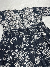 Long Adjustable Dori Gown - chikankariofficial