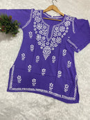 Lucknowi Chikankari Fine Handwork Short Top - chikankariofficial
