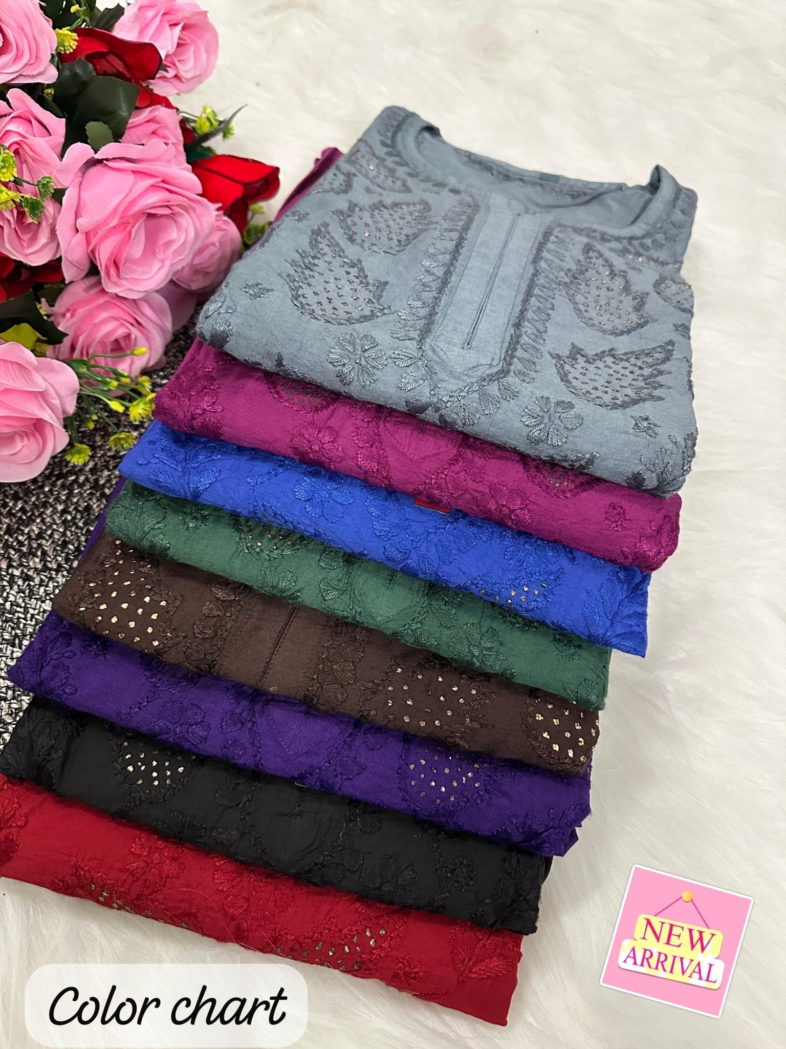 Lucknowi Chikankari Handwork Chanderi - chikankariofficial