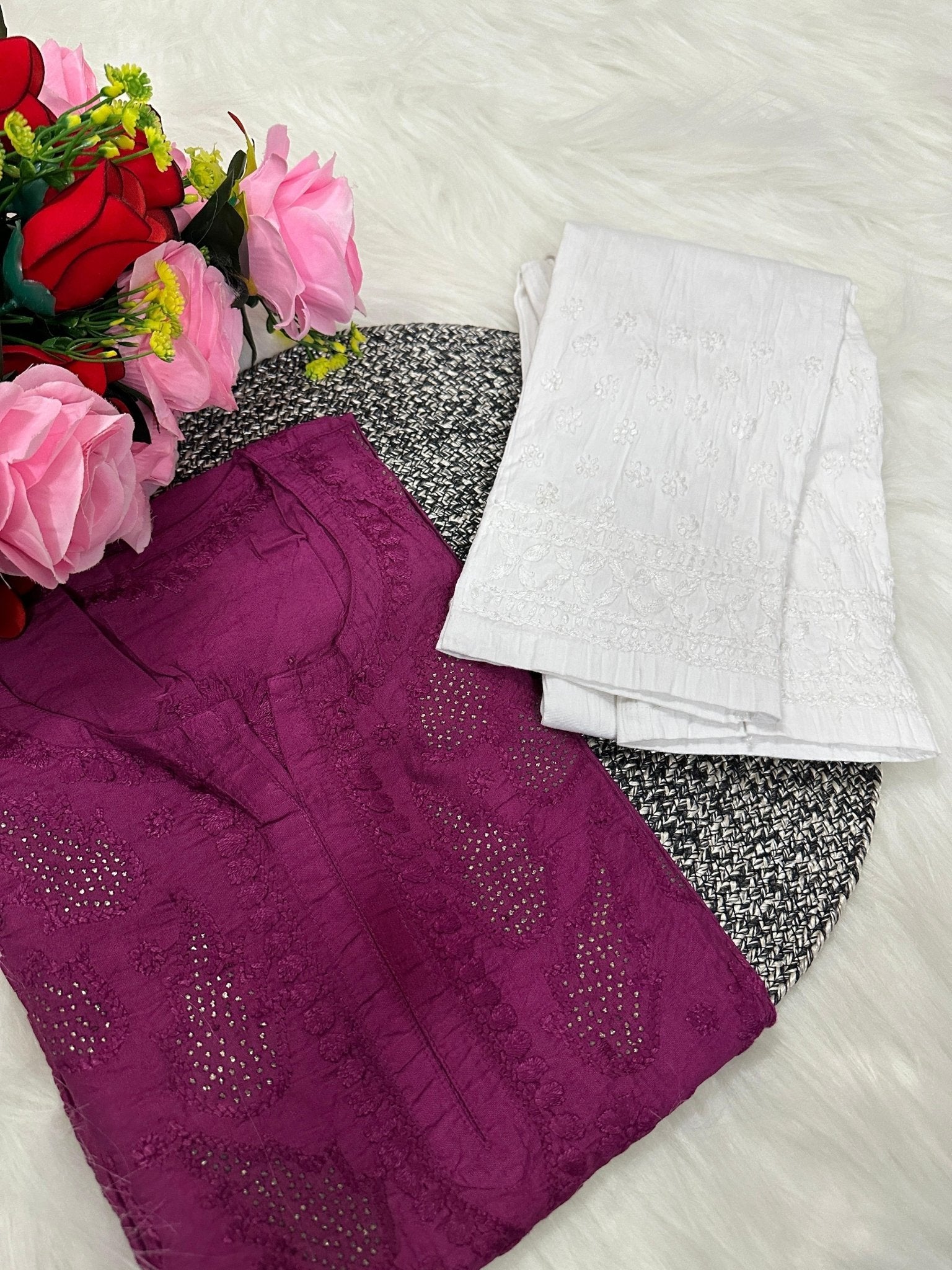 Lucknowi Chikankari Handwork Chanderi - chikankariofficial