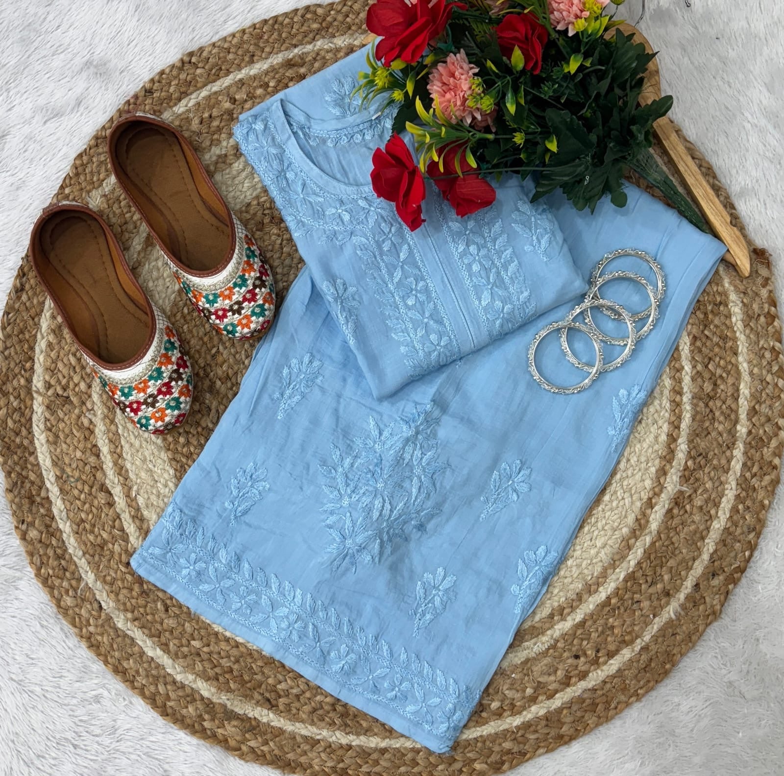 Lucknowi Ghass Patti Plazzo combo - chikankariofficial