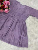 Lucknowi Handwork Chanderi Short Top - chikankariofficial