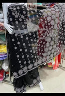 Lucknowi Heavy Georgette’ Skirt with Heavy Buta On pallu Saree - chikankariofficial