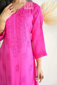 Luxe Rayon Adorned Kurti - chikankariofficial