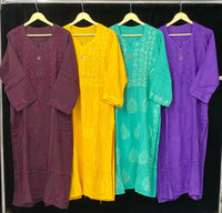 Modal cotton chikankari buta in fresh shades - chikankariofficial