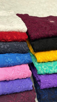 Modal cotton chikankari buta in fresh shades - chikankariofficial