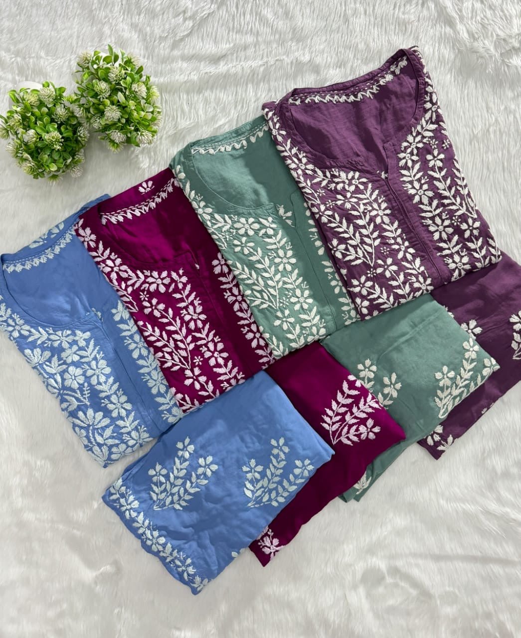 Modal Cotton New concept Chikan Combo. - chikankariofficial