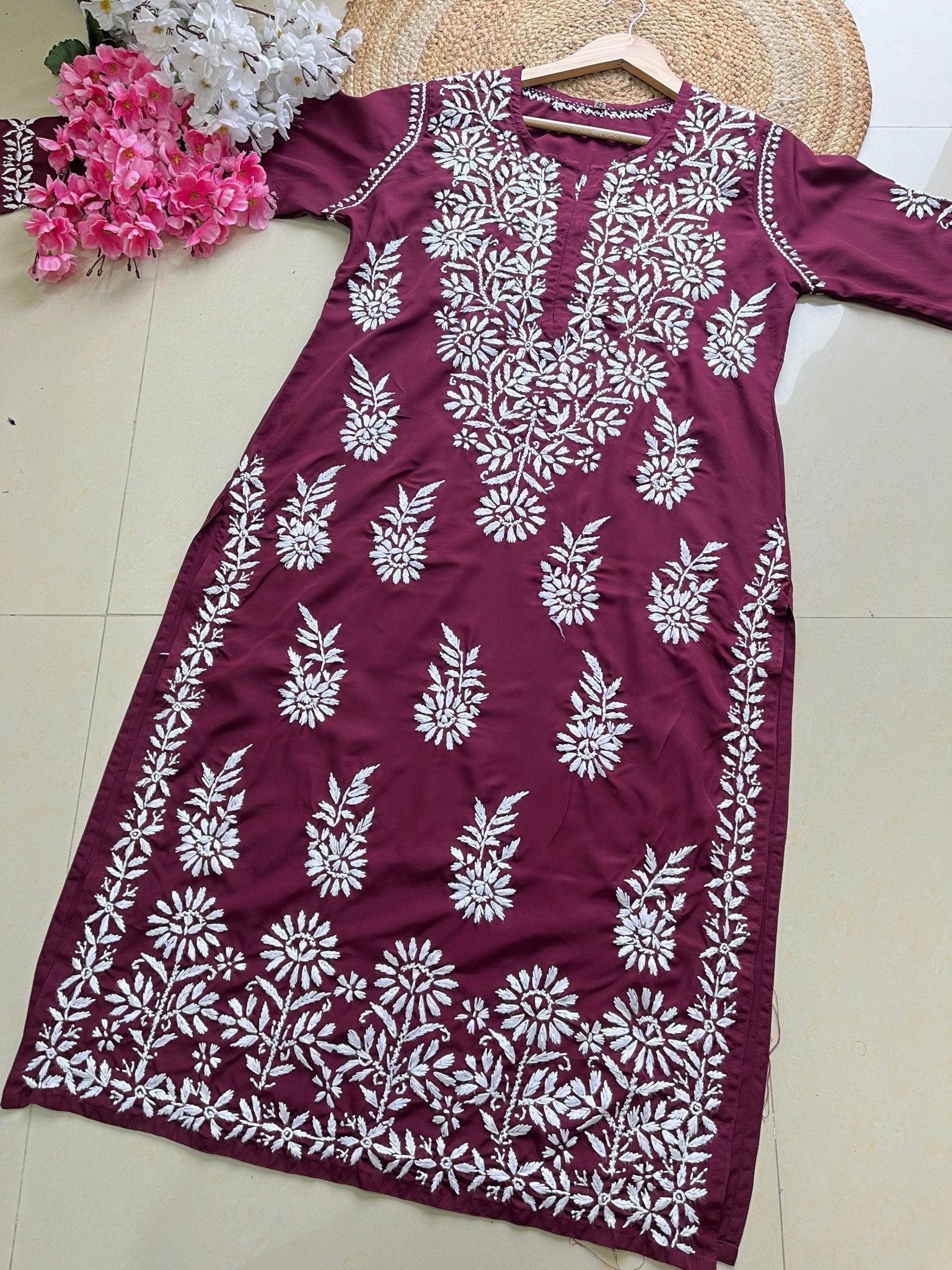 Modal Crape Embroidery Kurta