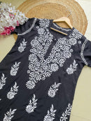 Modal Crape Embroidery Kurta - chikankariofficial