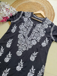 Modal Crape Embroidery Kurta - chikankariofficial