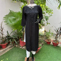Most Demanding Straight Fit Tone to Tone Kurta With Mukaish work - chikankariofficial