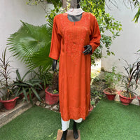 Most Demanding Straight Fit Tone to Tone Kurta With Mukaish work - chikankariofficial