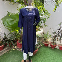 Most Demanding Straight Fit Tone to Tone Kurta With Mukaish work - chikankariofficial
