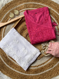 Mul Cotton Dyed Straight Angrakha with Dori - chikankariofficial