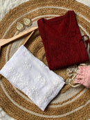 Mul Cotton Dyed Straight Angrakha with Dori - chikankariofficial