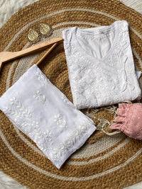 Mul Cotton Dyed Straight Angrakha with Dori - chikankariofficial