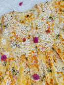 Mul Floral print short Gown - chikankariofficial