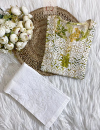 Mul Mul PRINT SHORT SET WITH PANT COMBO - chikankariofficial