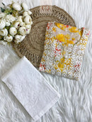 Mul Mul PRINT SHORT SET WITH PANT COMBO - chikankariofficial