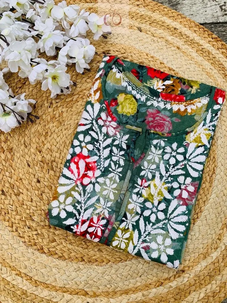 Mul Mul printed Kurta - chikankariofficial