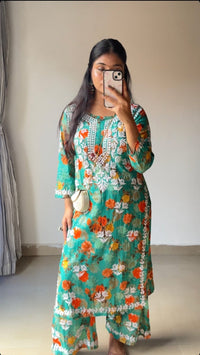 Mul new Concept Kurti Plazzo Combo.. - chikankariofficial