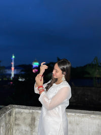 Muqaish work Chikankari Essential Kurtis with matching inner ( Alee Special ) - chikankariofficial