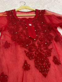 Muqaish work Chikankari Essential Kurtis with matching inner ( Alee Special ) - chikankariofficial