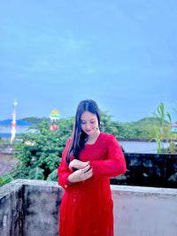 Muqaish work Chikankari Essential Kurtis with matching inner ( Alee Special ) - chikankariofficial