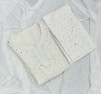 Muqaish work Chikankari Essential Kurtis with matching inner ( Alee Special ) - chikankariofficial