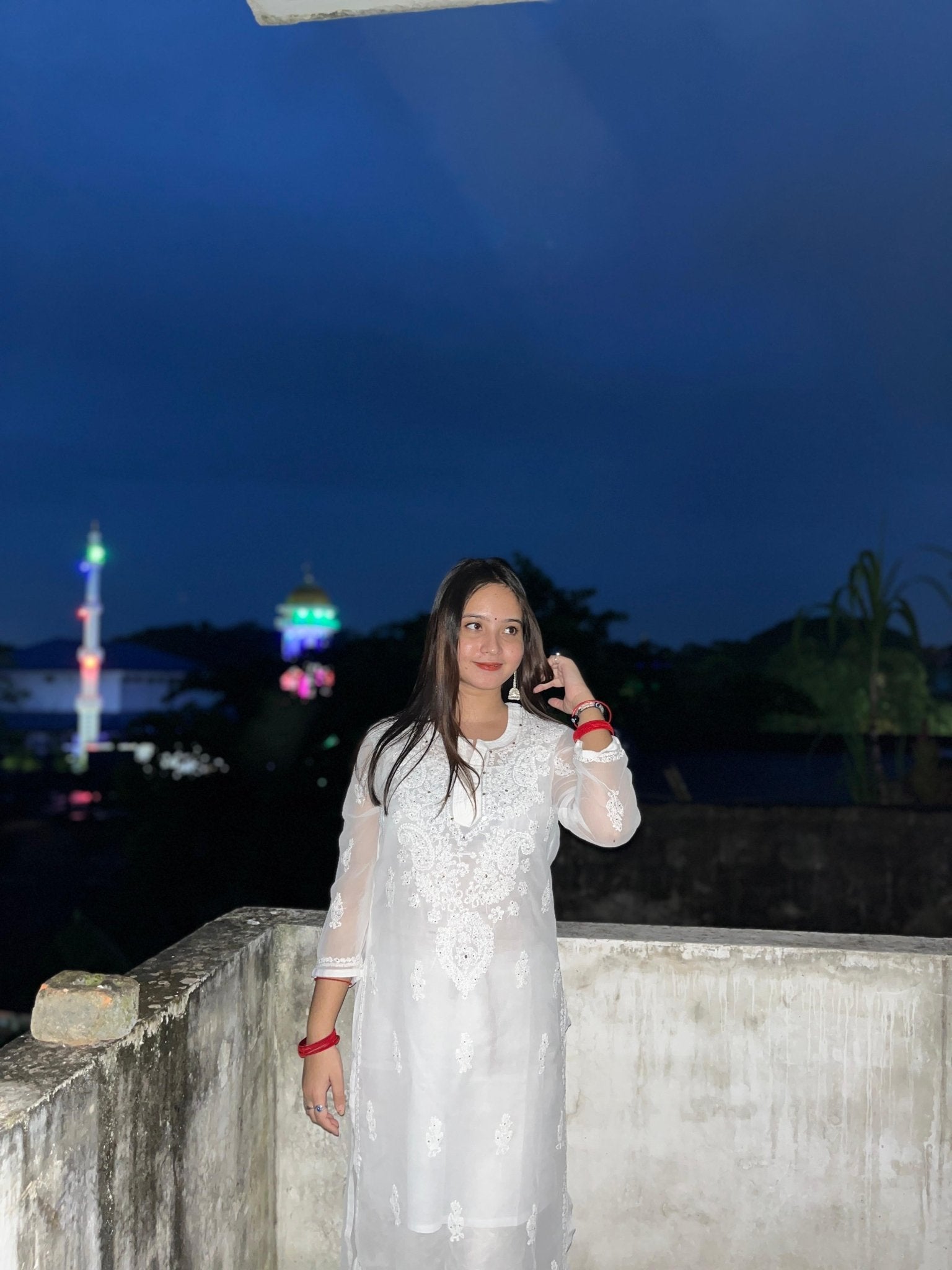 Muqaish work Chikankari Essential Kurtis with matching inner ( Alee Special ) - chikankariofficial