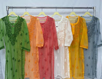 Muqaish work Chikankari Essential Kurtis with matching inner ( Alee Special ) - chikankariofficial