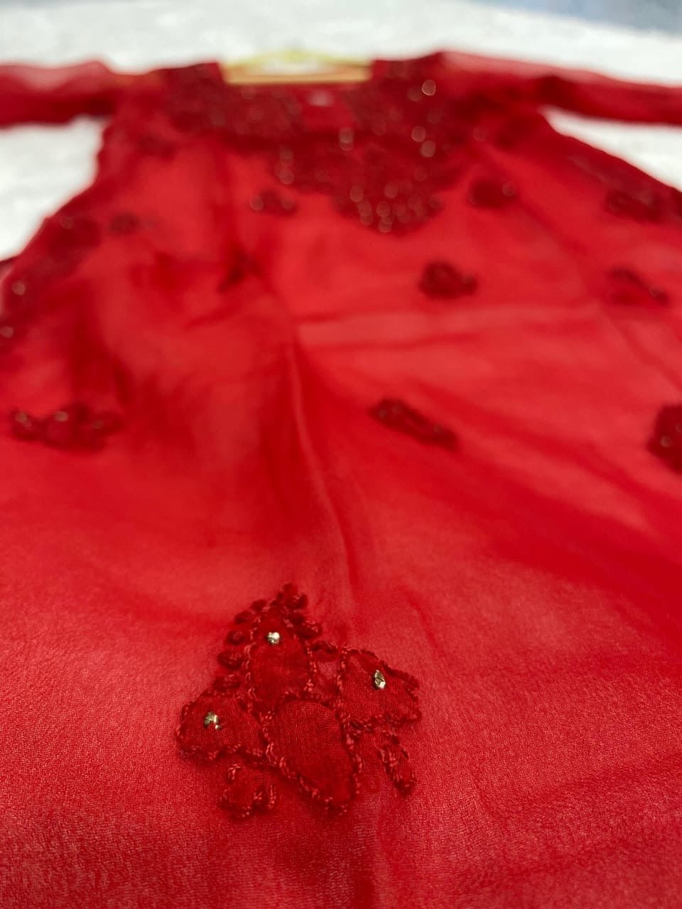 Muqaish work Chikankari Essential Kurtis with matching inner ( Alee Special ) - chikankariofficial