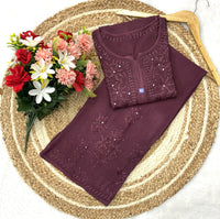 Muqaish work Rayon Co ord - chikankariofficial