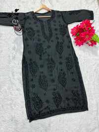 Musleen Fabric Handwork Chikankari kurti - chikankariofficial