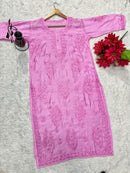 Musleen Fabric Handwork Chikankari kurti - chikankariofficial