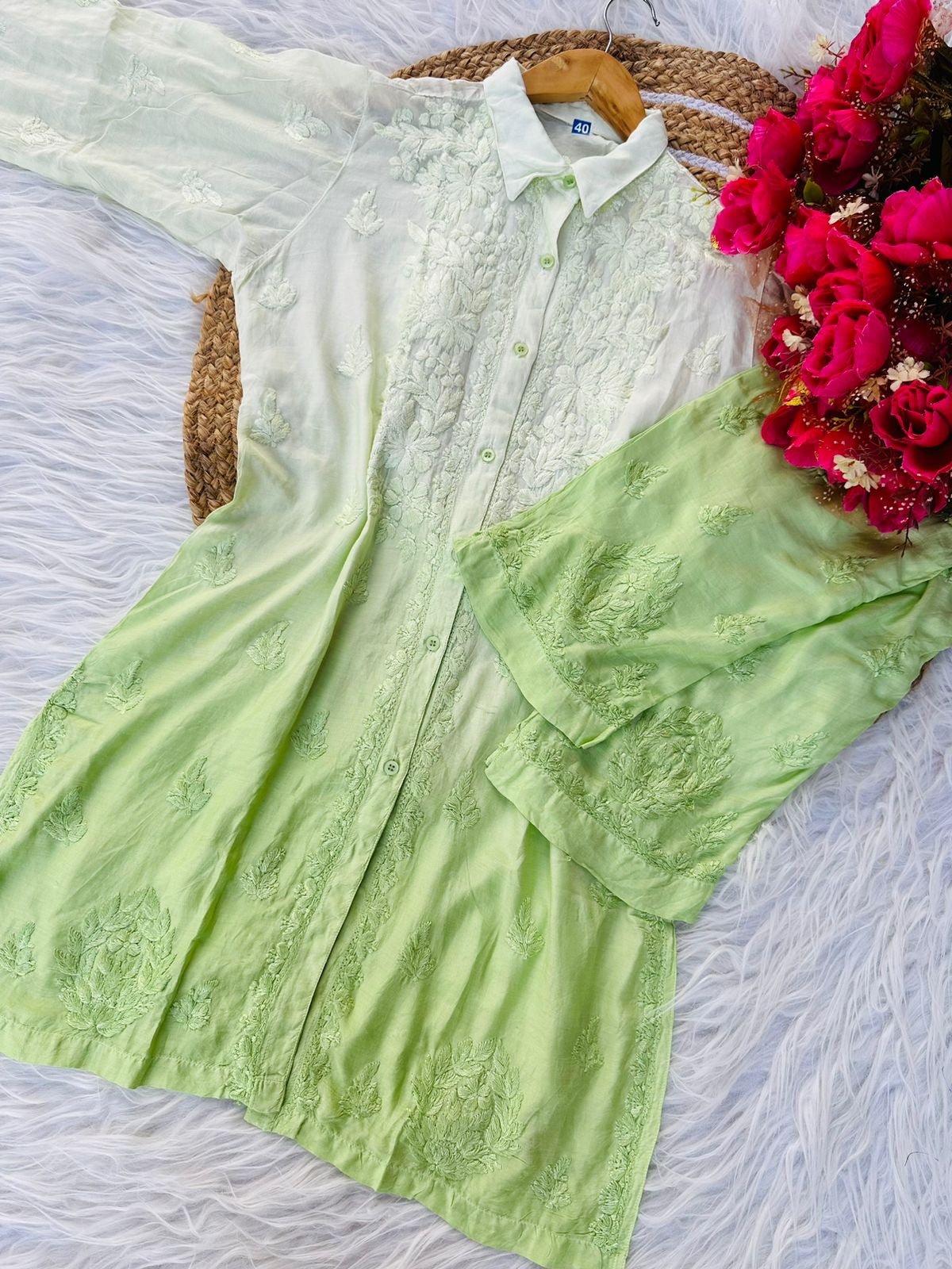 Muslin Co ord Set with Pockets - chikankariofficial