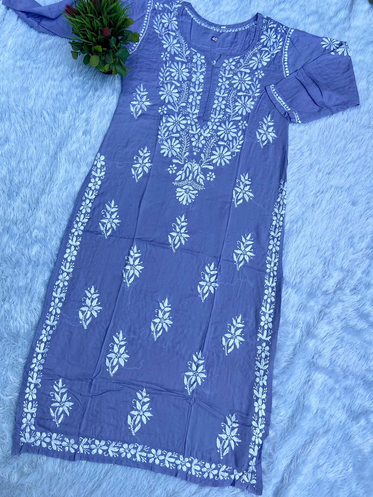 Noor chikan modal kurta - chikankariofficial