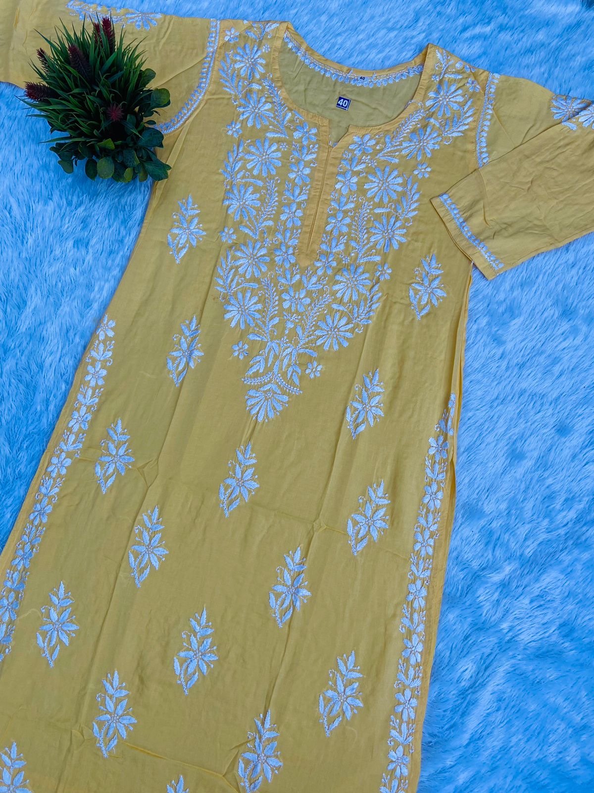 Noor chikan modal kurta - chikankariofficial