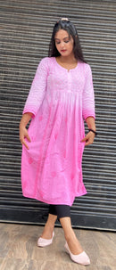 Nyra cut Cotton Dual shade kurti - chikankariofficial