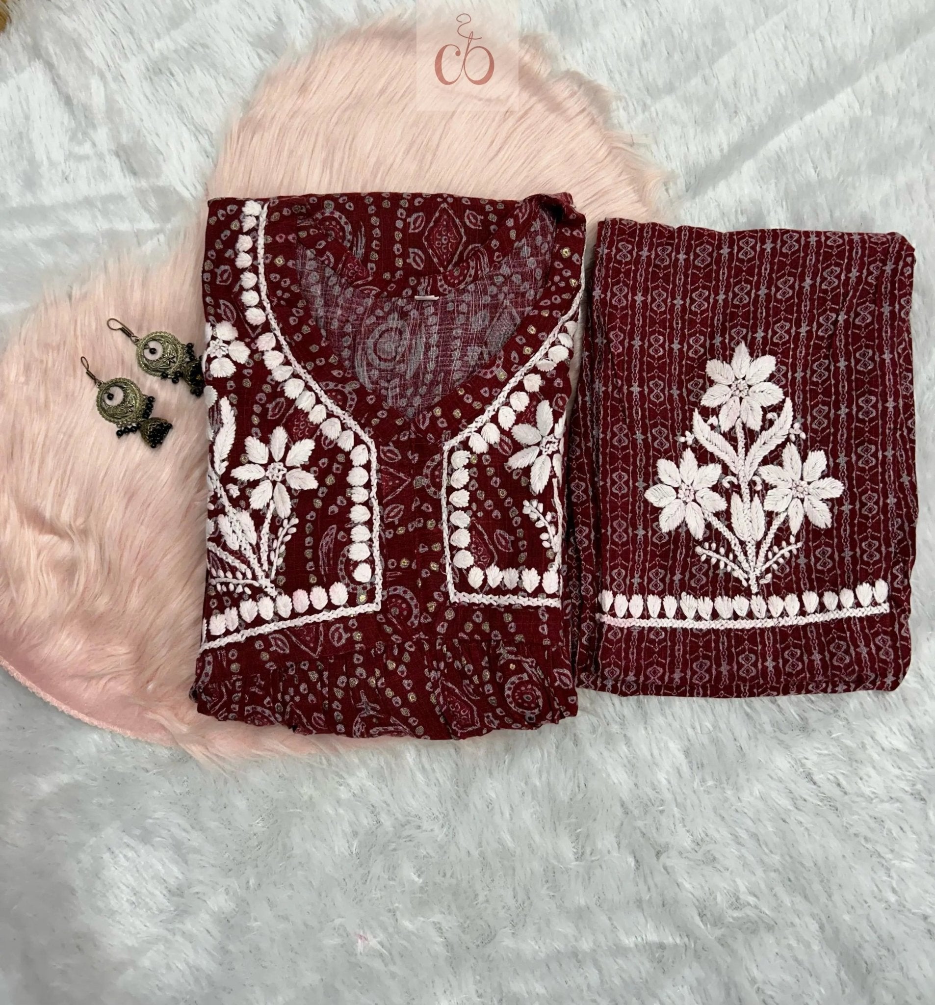 Nyra cut SlubCotton Set - chikankariofficial