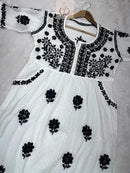 Nyra Gown Dobby Cotton - chikankariofficial