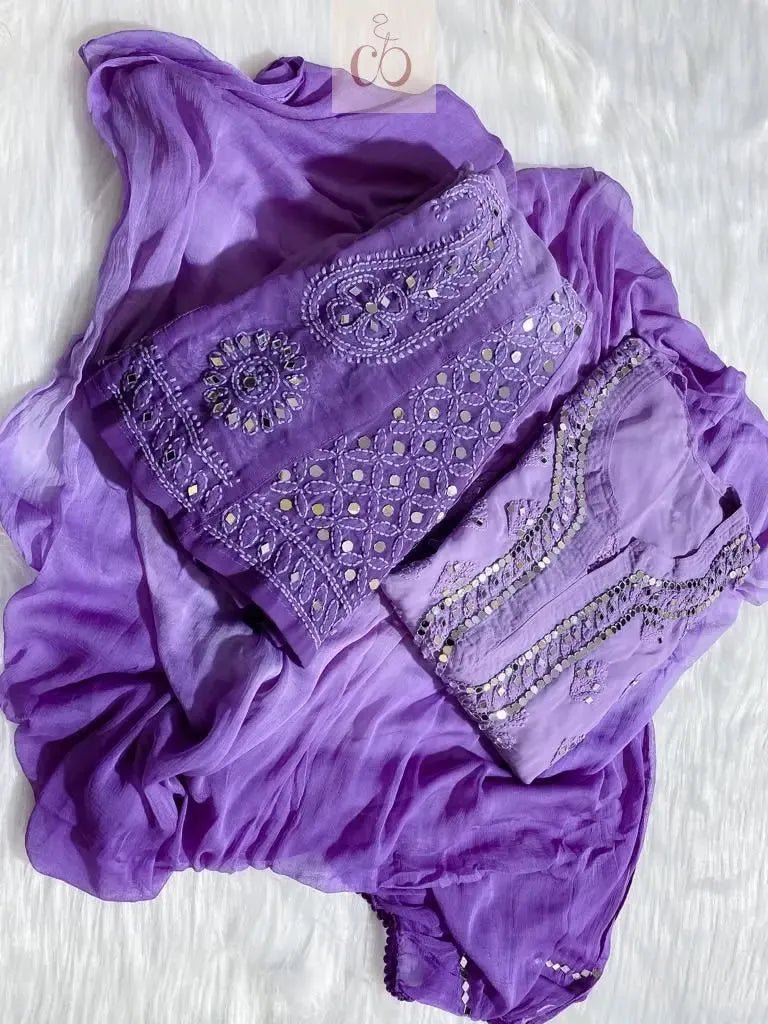 Ombre 4pc Mirror Set ( Most Loved ) Aryanshi Special - chikankariofficial